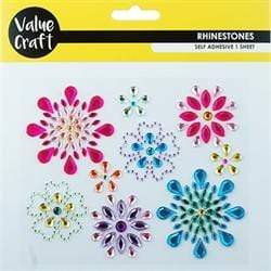AussieSuperStore Art & Craft Essentials Rhinestones - Flowers Rhinestones Stickers - Flowers | Craft Party Embellishment Decoration 9331468048657 VCRST021